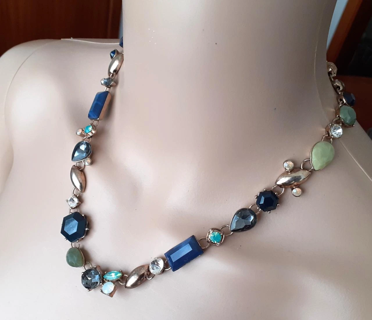 Vintage necklace large colored stones and strass – photo 5